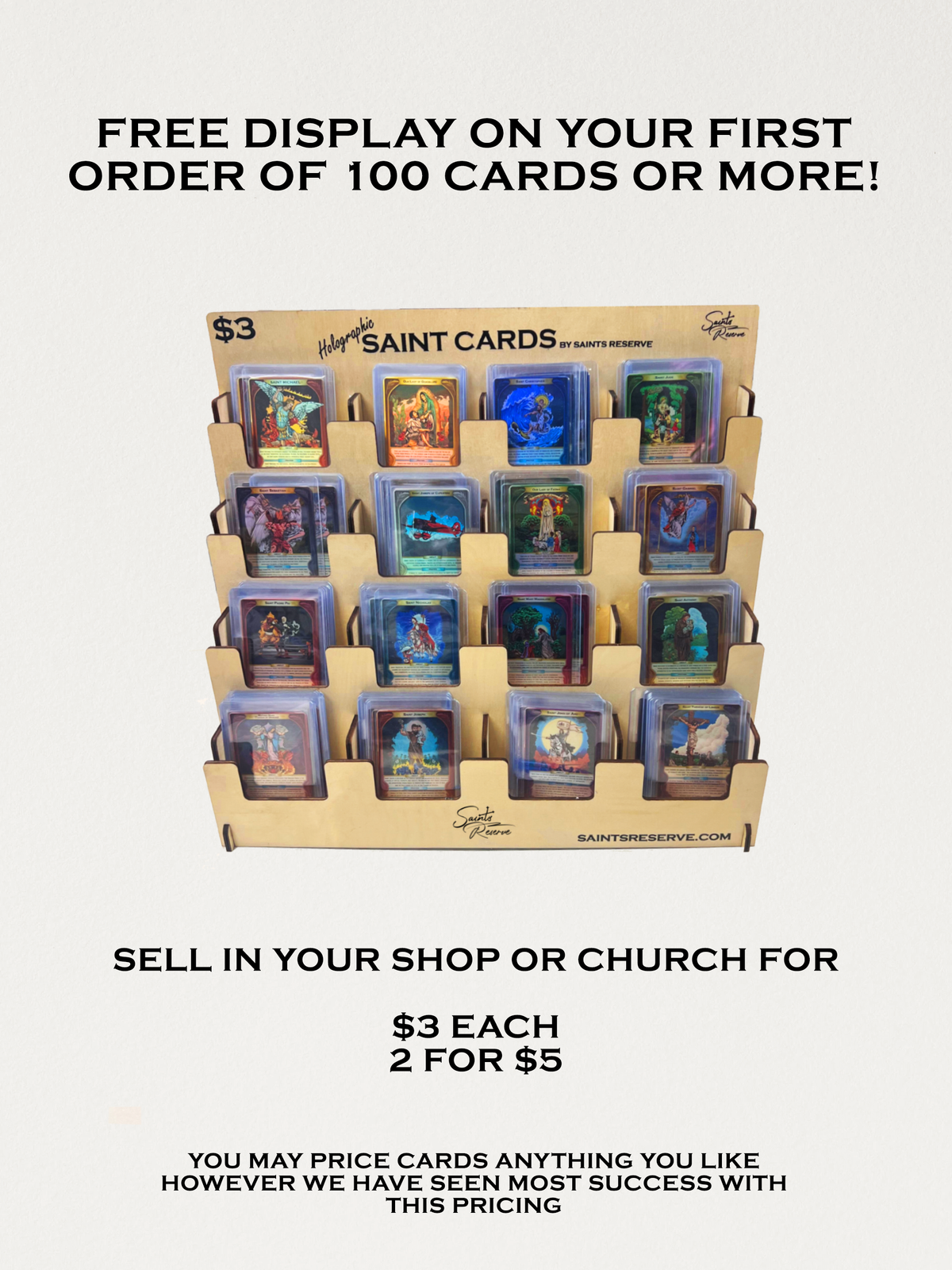 Saints Reserve Holographic Prayer Card (Individual Wholesale Only)