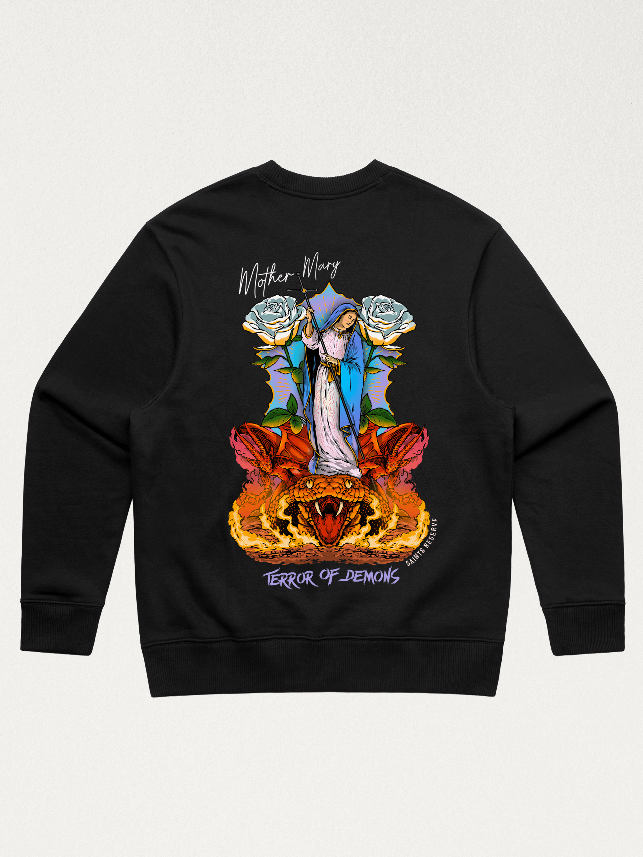 Mother Mary Terror of Demons Crewneck