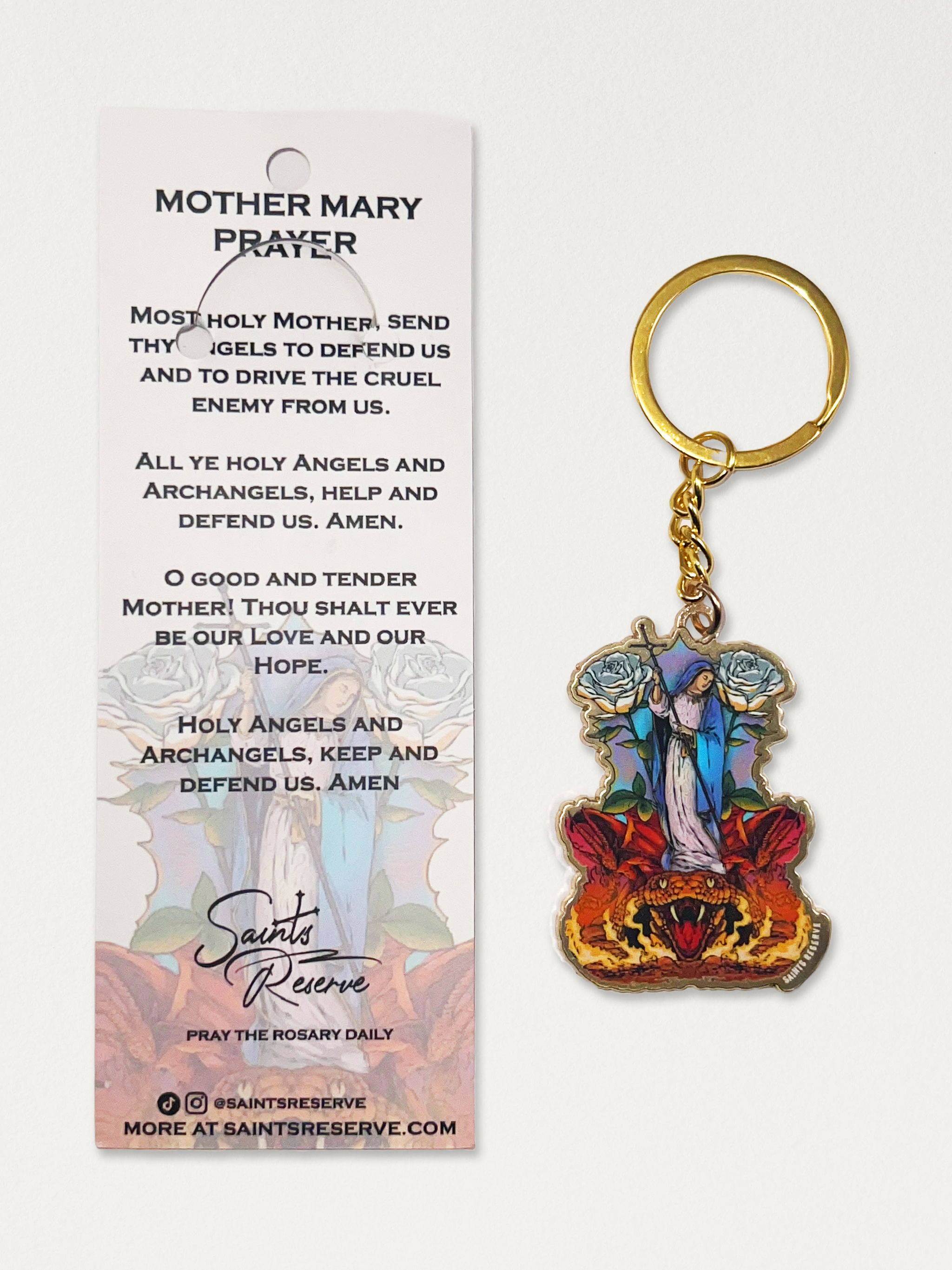 Mother Mary Terror of Demons Keychain