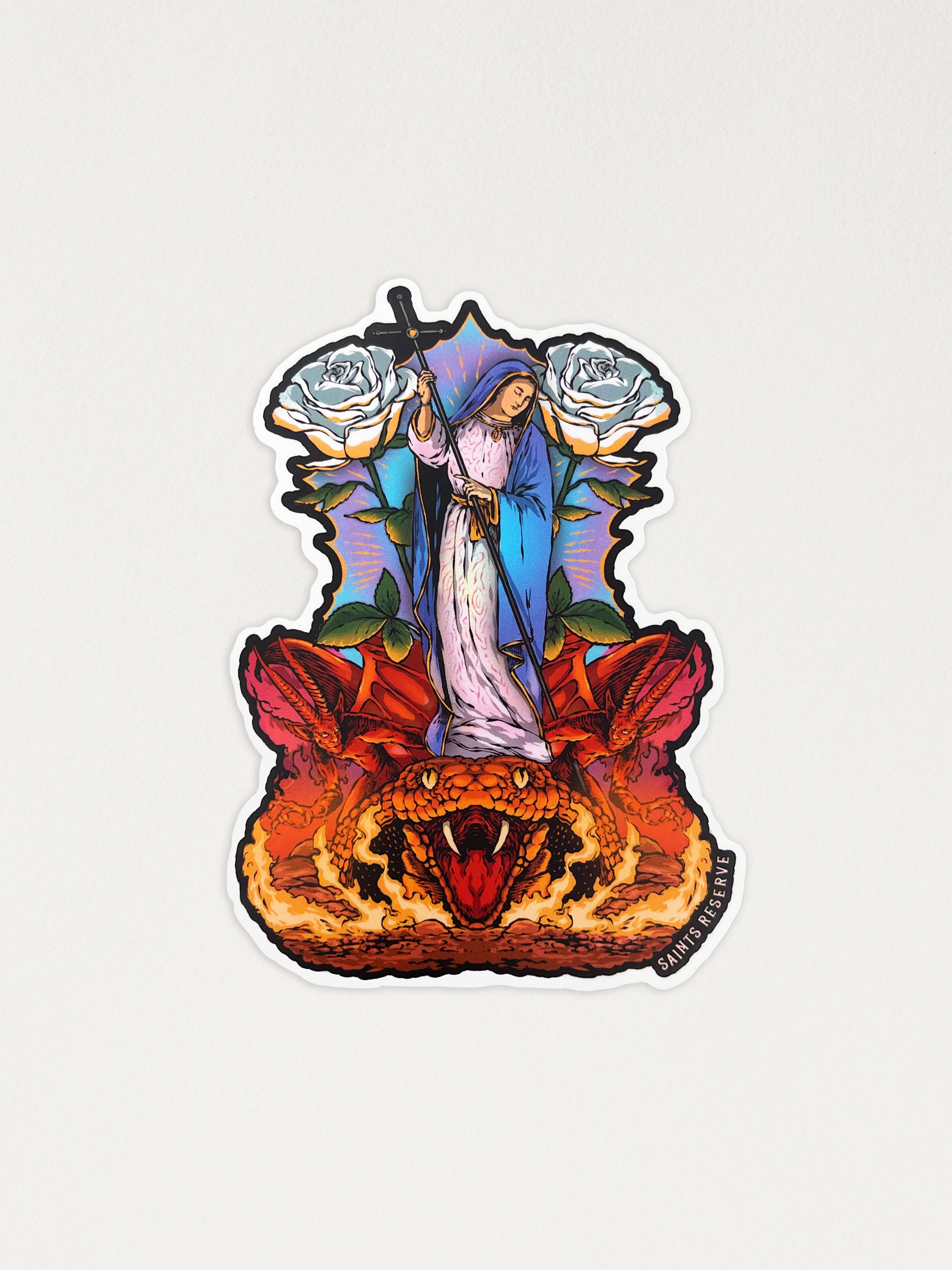 Mother Mary Terror of Demons Sticker