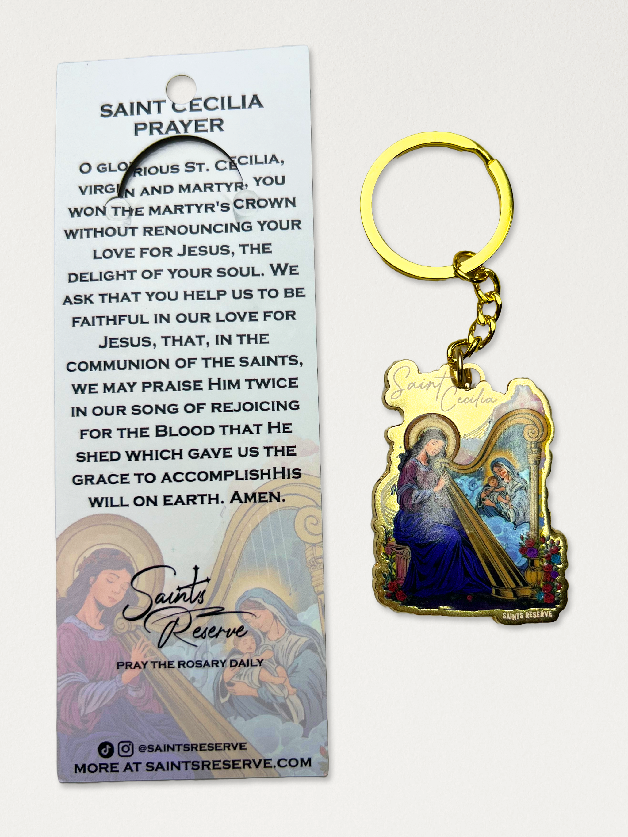 Saint Cecilia Keychain