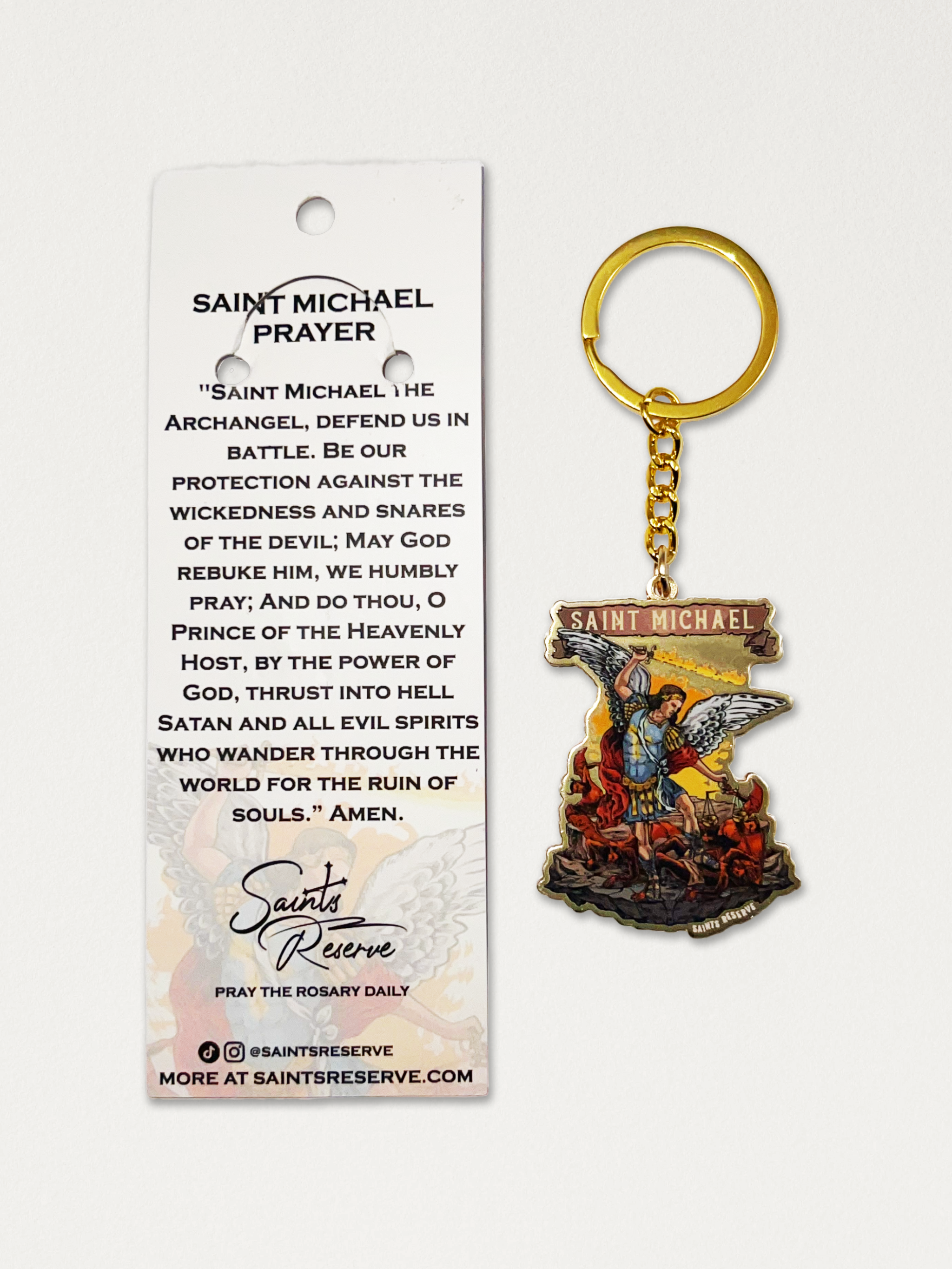 Saint Michael the Archangel Keychain