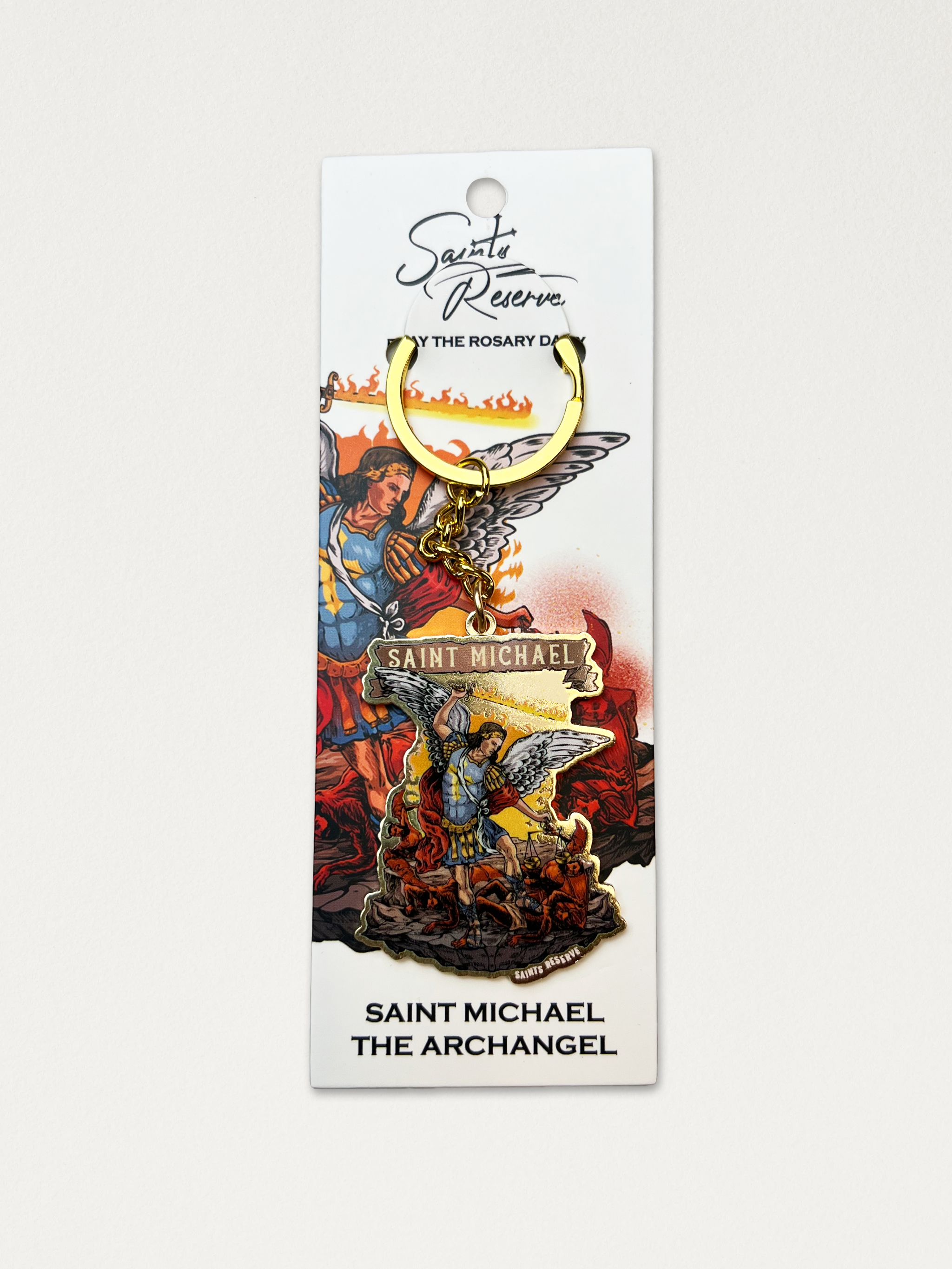 Saint Michael the Archangel Keychain
