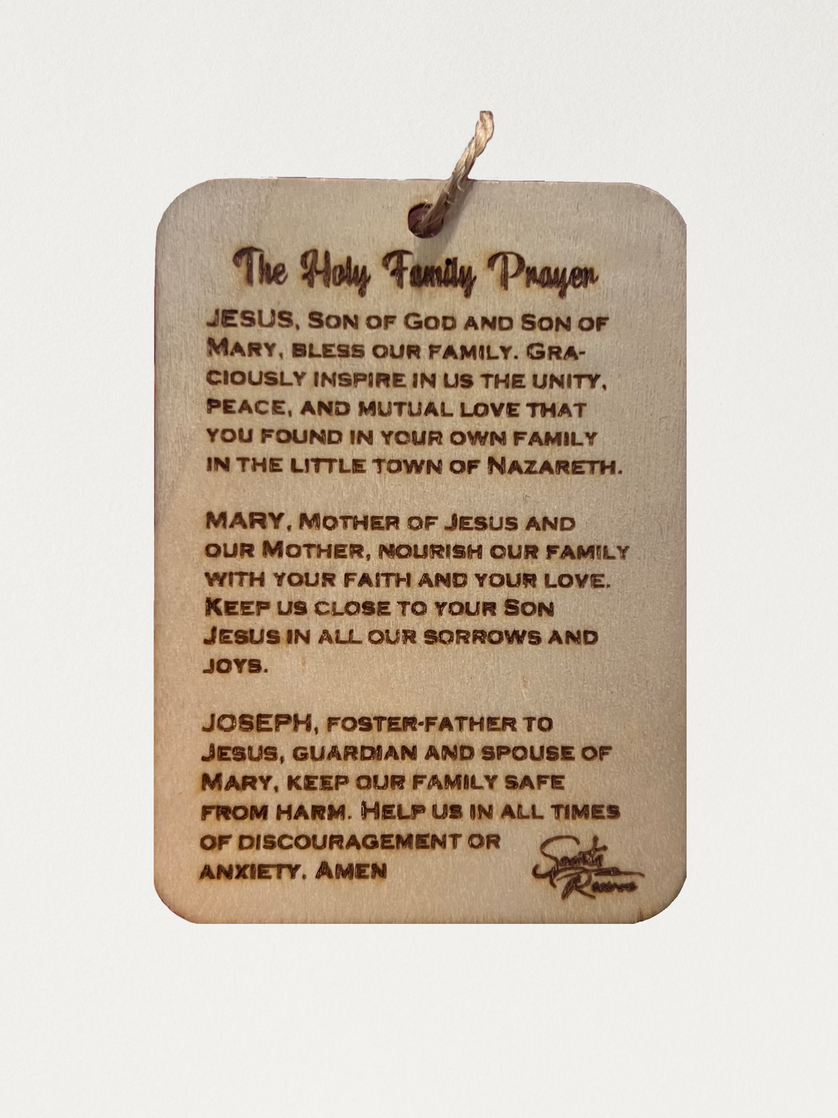 Holy Family Back tag