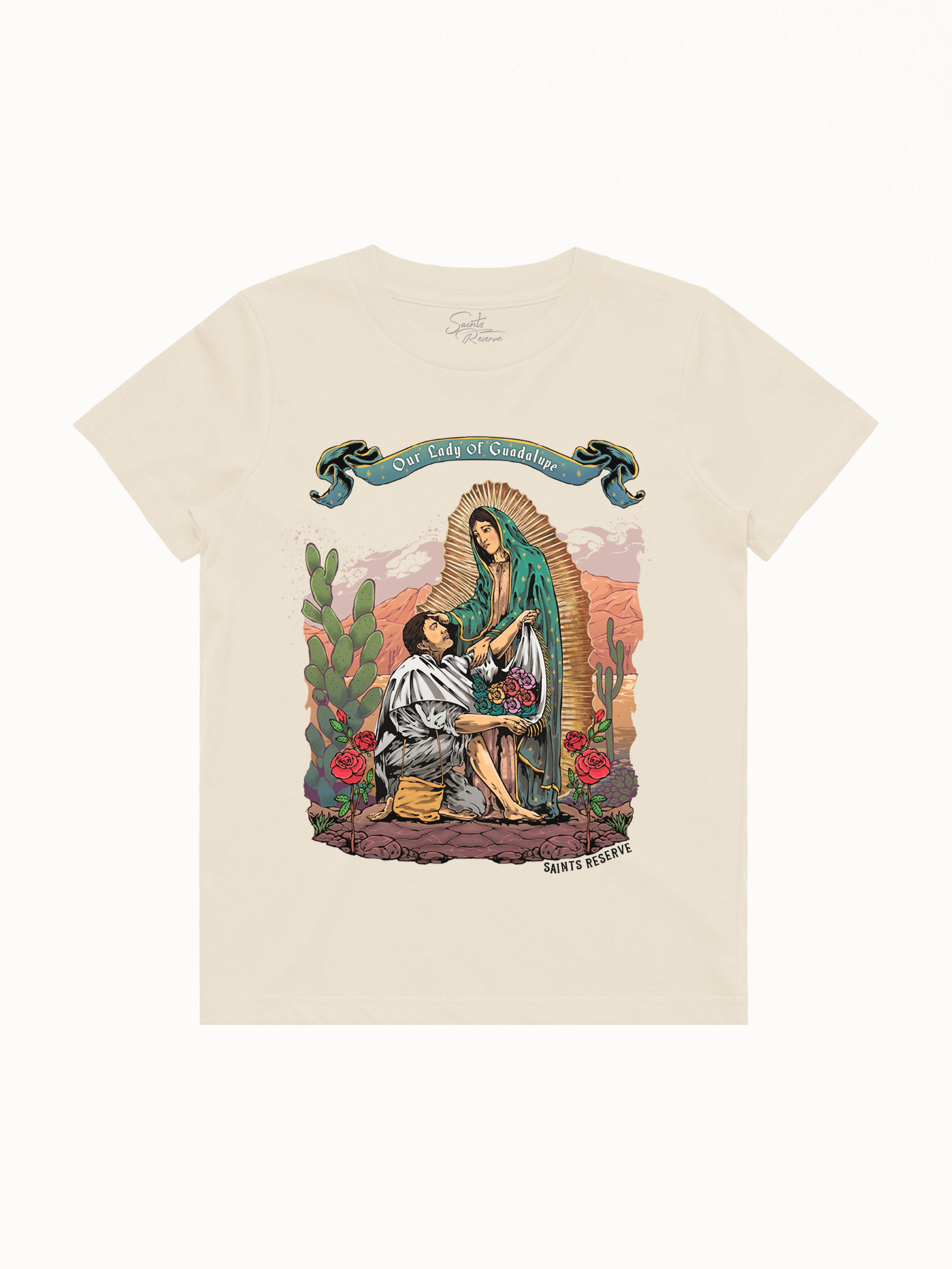 Saints Reserve Youth Our Lady of Guadalupe Shirt yxl / Creme