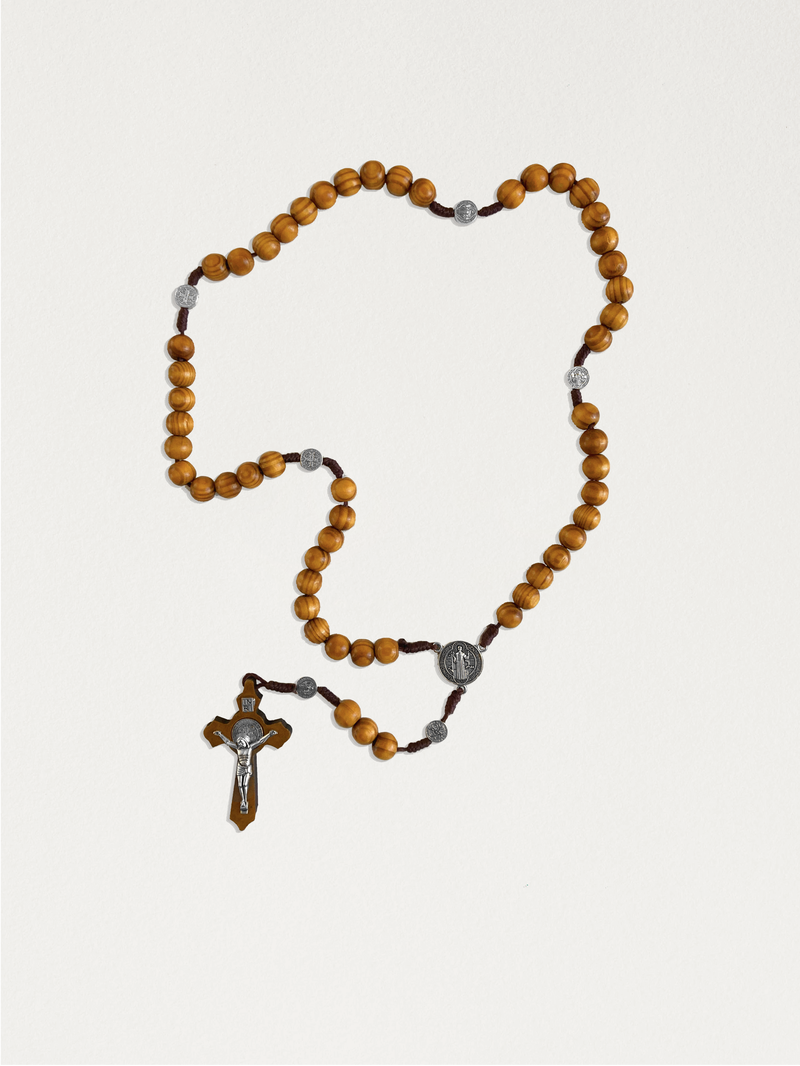 Saint Benedict wooden rosary