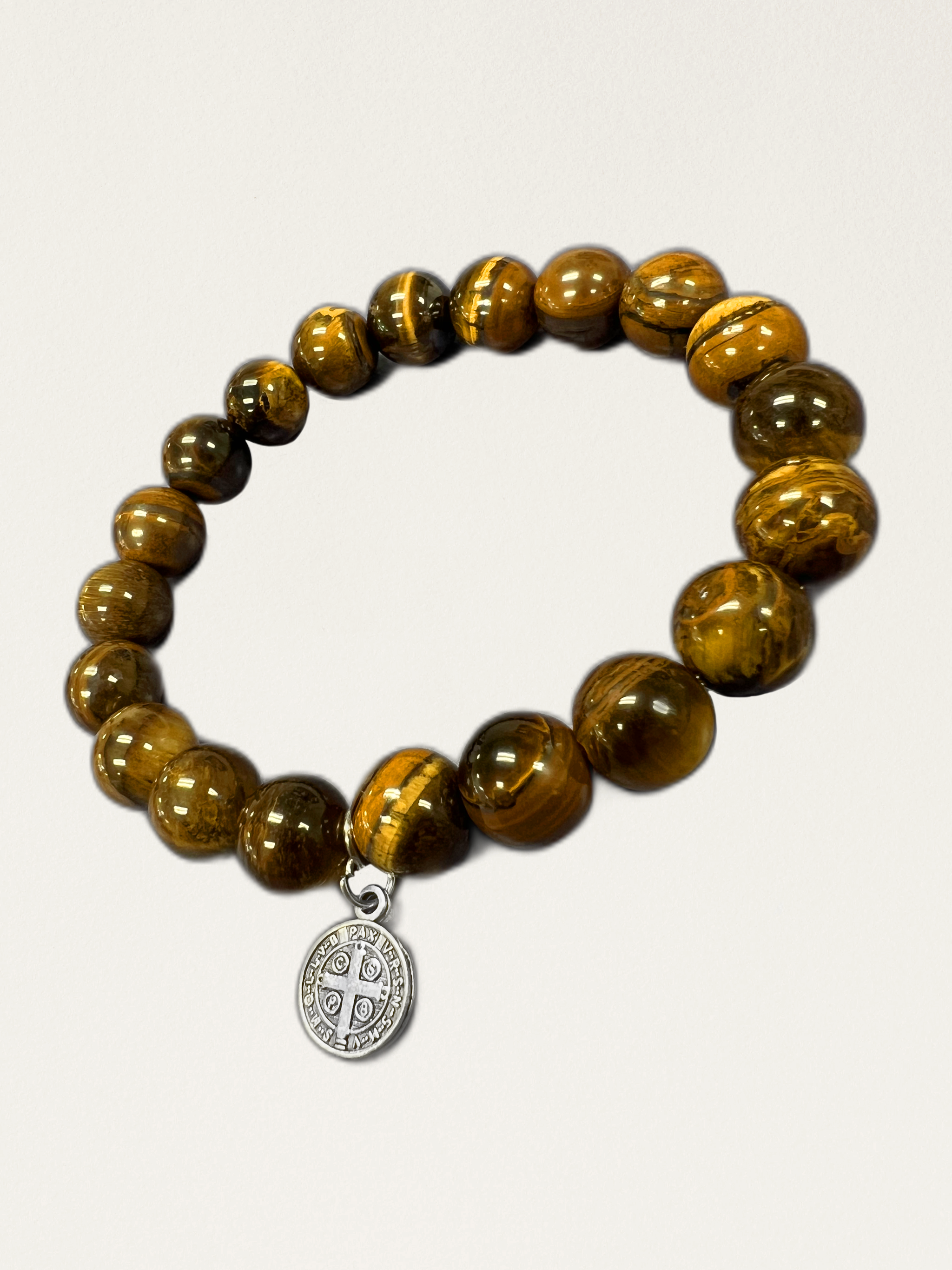 Saint Benedict bracelet with heishi beads