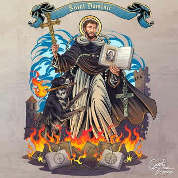 Happy Feast Day of Saint Dominic! For this design, we wanted to include many details that tell the story of Sa